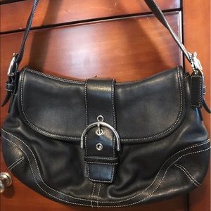 Black Leather Coach shoulder bag