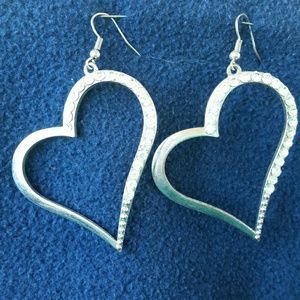Heart shaped earrings with crystal accents