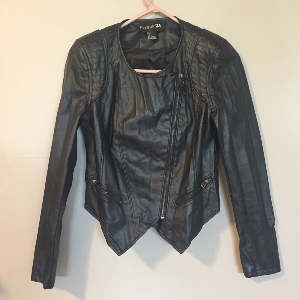 Forever 21 black leather jacket