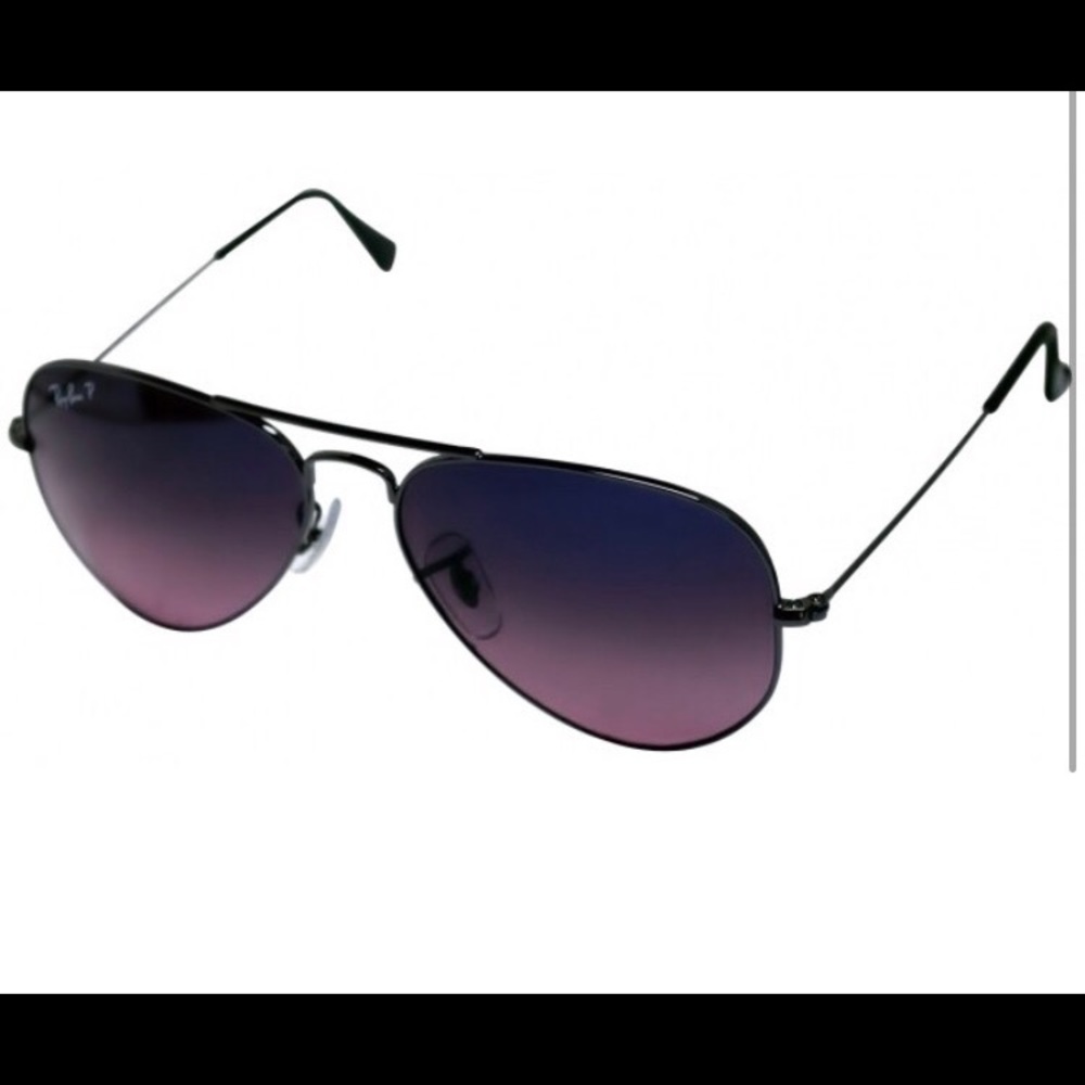 Ray Ban Aviator gunmetal blue gradient pink