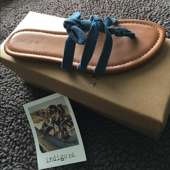 NEW in Box! Denim Knot Sandals - Picture 3 of 6
