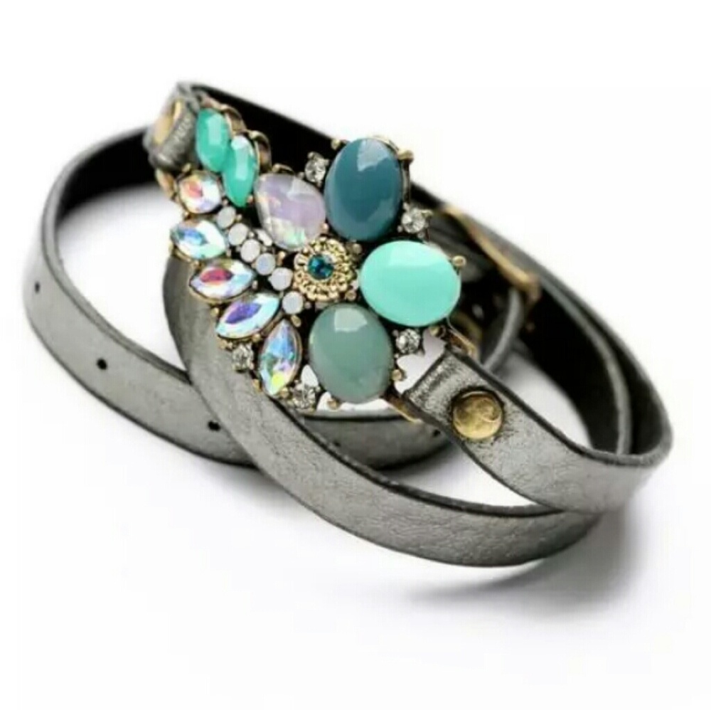 Crystal Charm Flower Wrap Bracelet