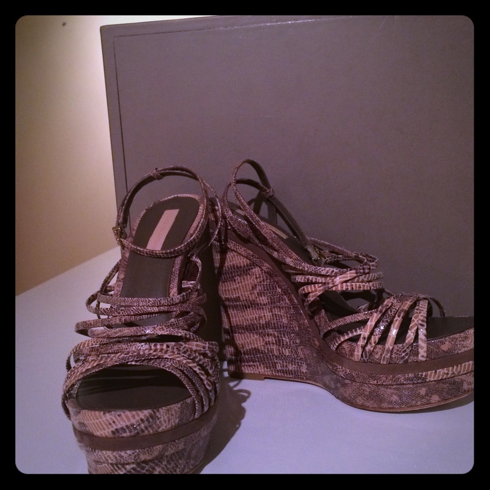 BCBGMaxAzria Snakeskin Wedges