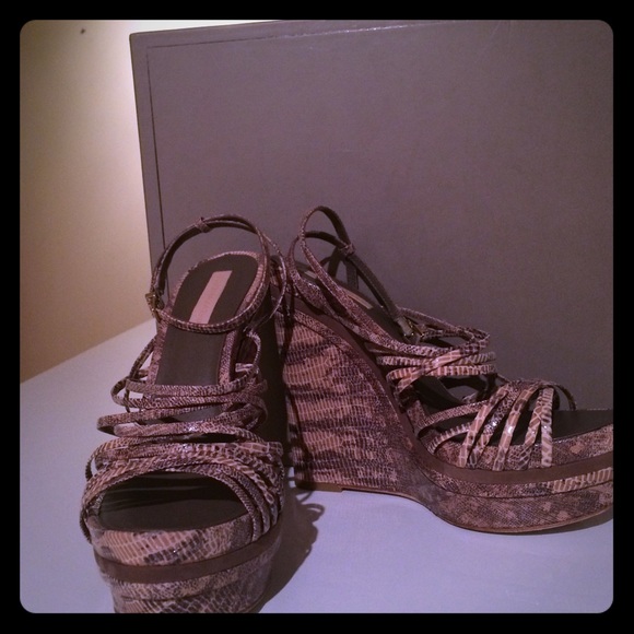 BCBGMaxAzria Shoes - BCBGMaxAzria Snakeskin Wedges