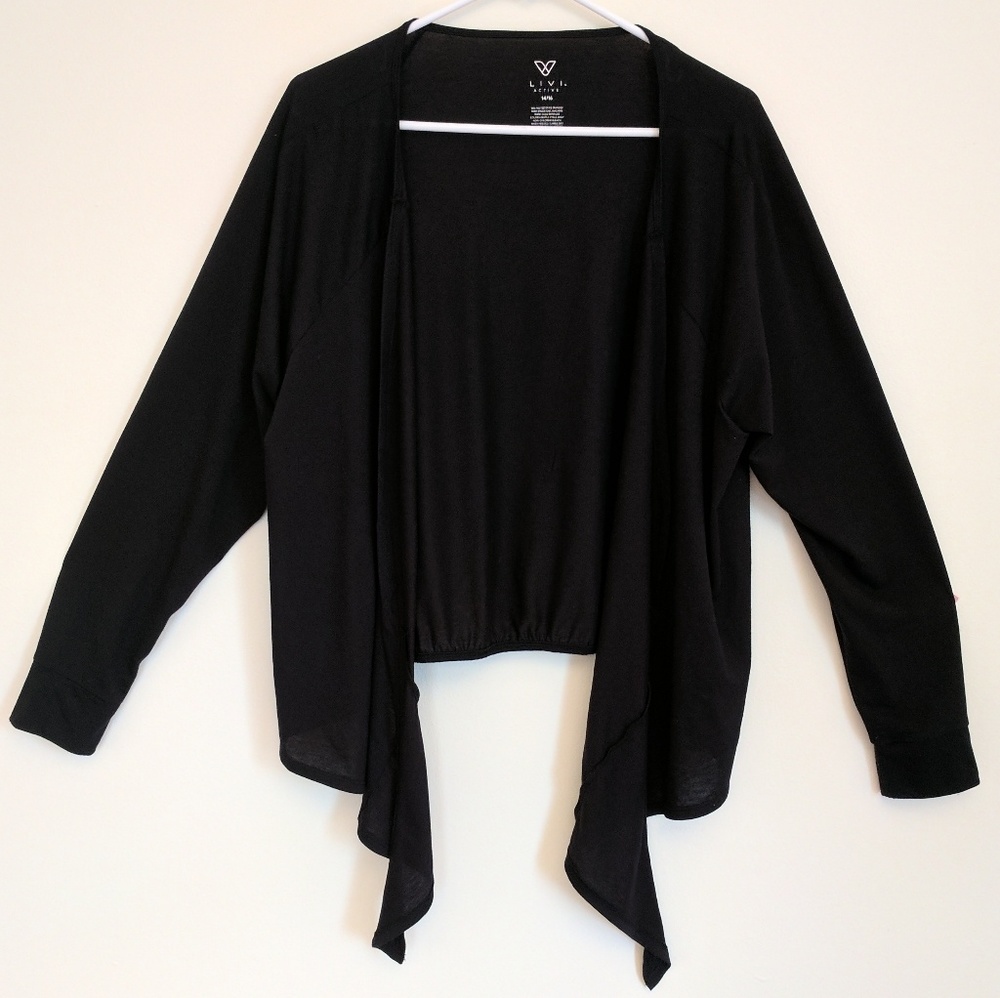 Lane Bryant Livi Active black tie front top