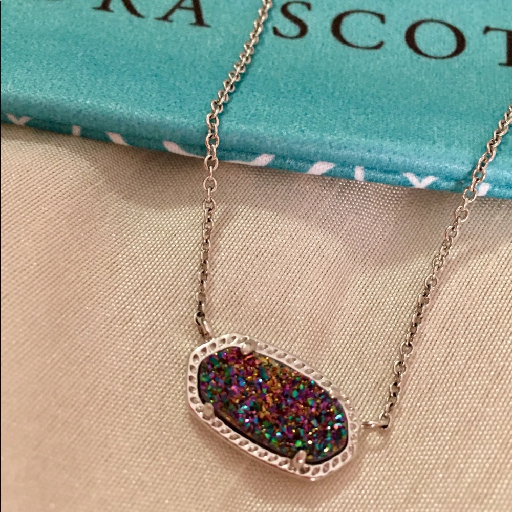 Kendra Scott Multicolor Drusy Elisa Necklace