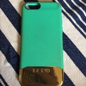 Incipio mint green and gold iPhone 6 case