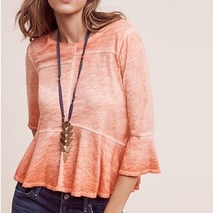 Anthropologie Seamed Peplum Tee