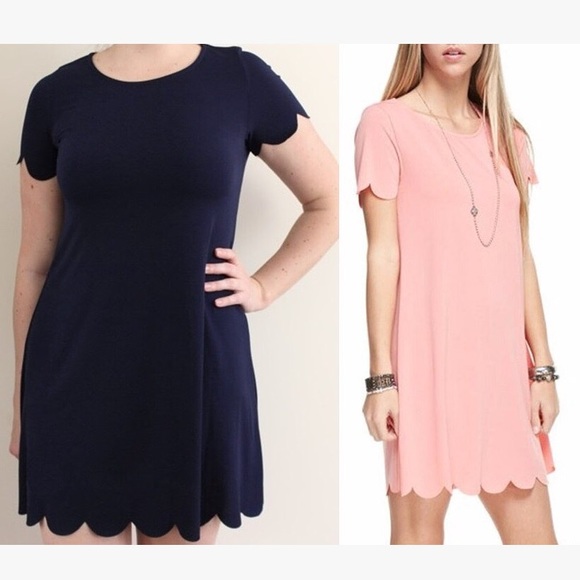 12PM by Mon Ami Dresses & Skirts - LAST PRICE DROP! NWOT Blue Scalloped Shift Dress