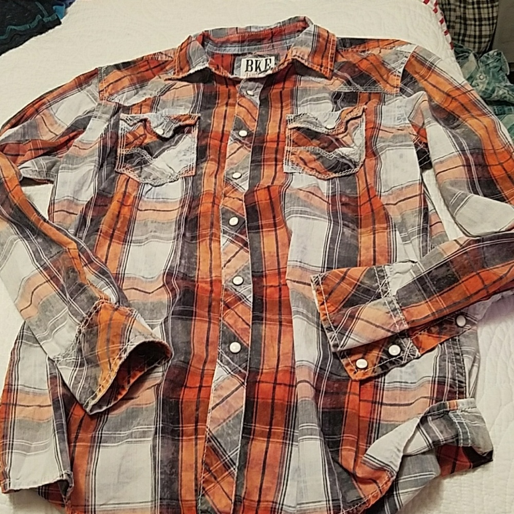 BKE long sleeve pearl snap
