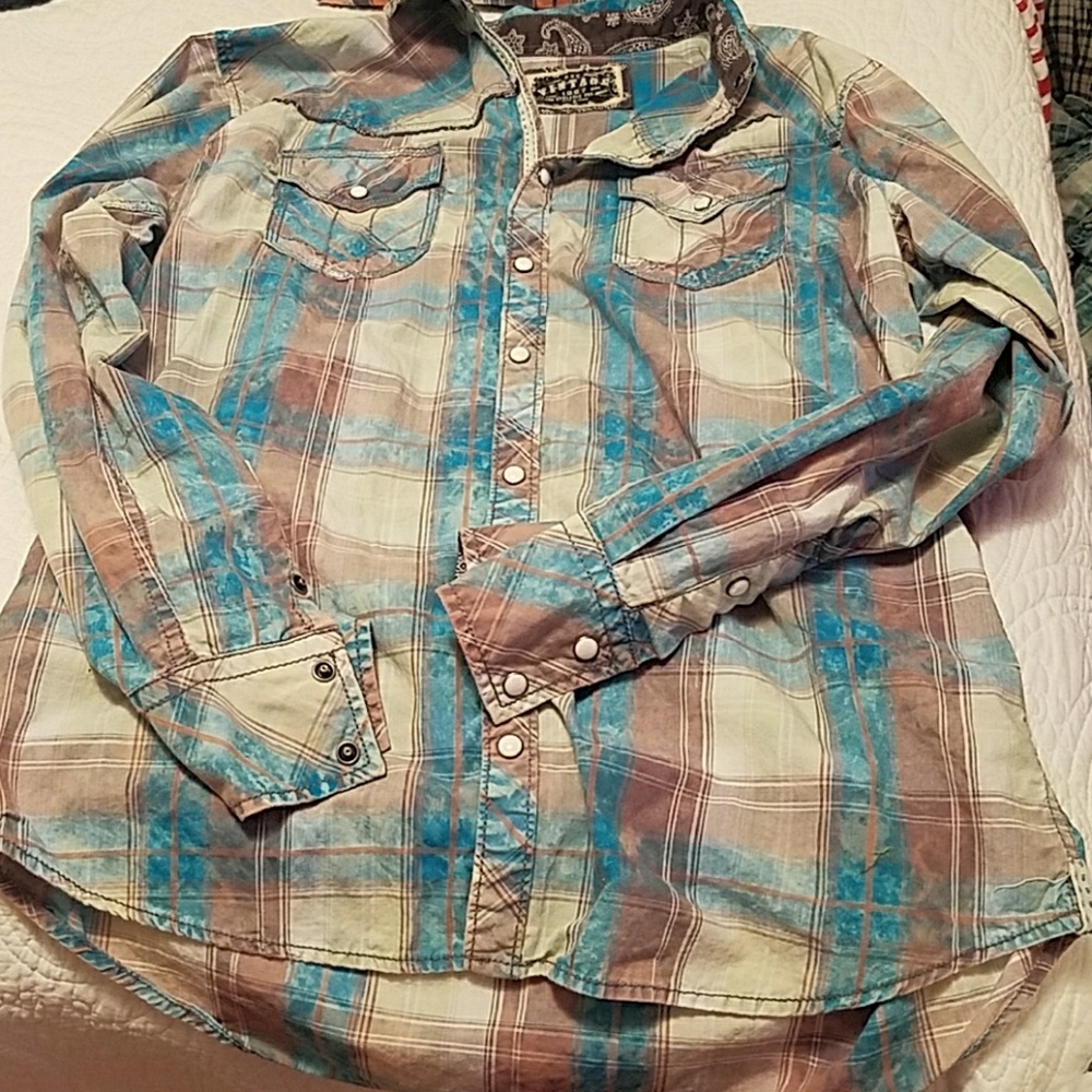 BKE long sleeve pearl snap