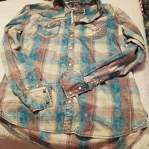 BKE long sleeve pearl snap