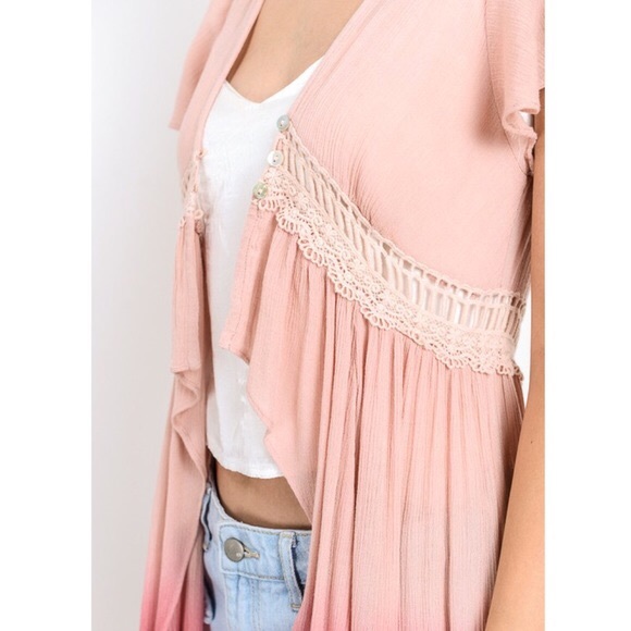 PENELOPE dip dye boho maxi top - DUSTY PEACH - Picture 4 of 4