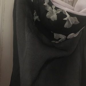 Gown & black lace veil shawl