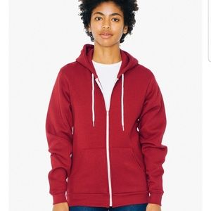 American apparel cranberry zip up