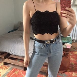 Topshop lace crop top