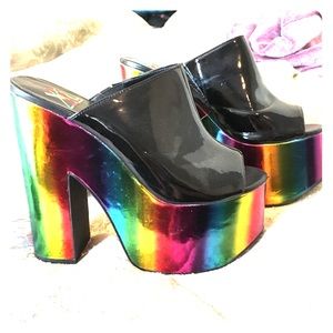 YRU Dream Rainbow Platform Shoes size 8 NEW