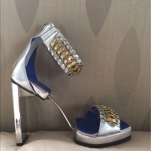Silver&gold high heel platform sandal(New)