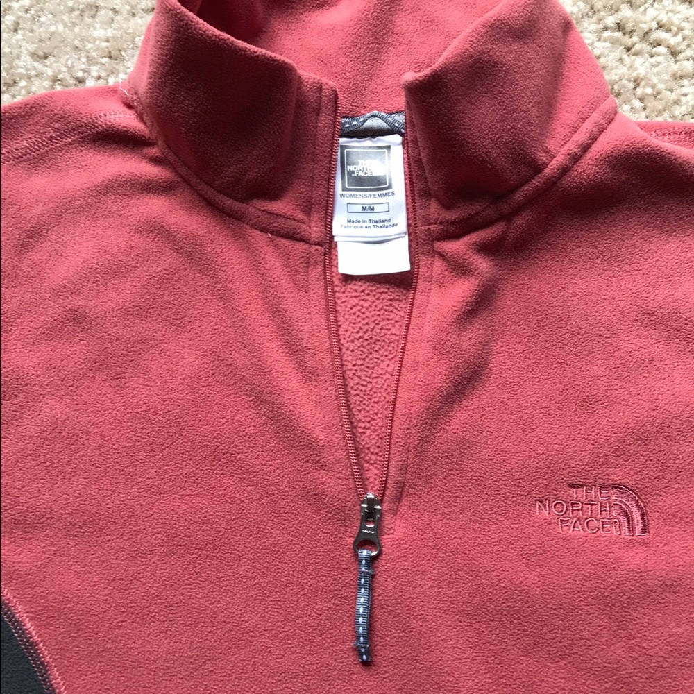 North face pink and grey 1/4 zip jacket
