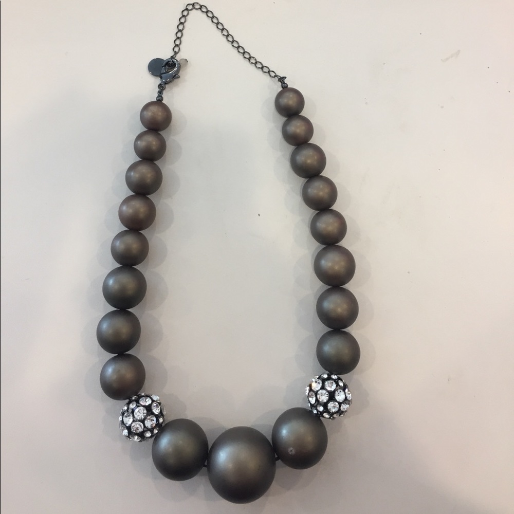 Pewter pearl type necklace