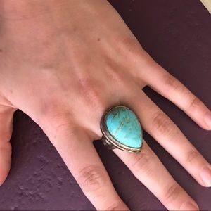 vintage turquoise statement ring (size 7)