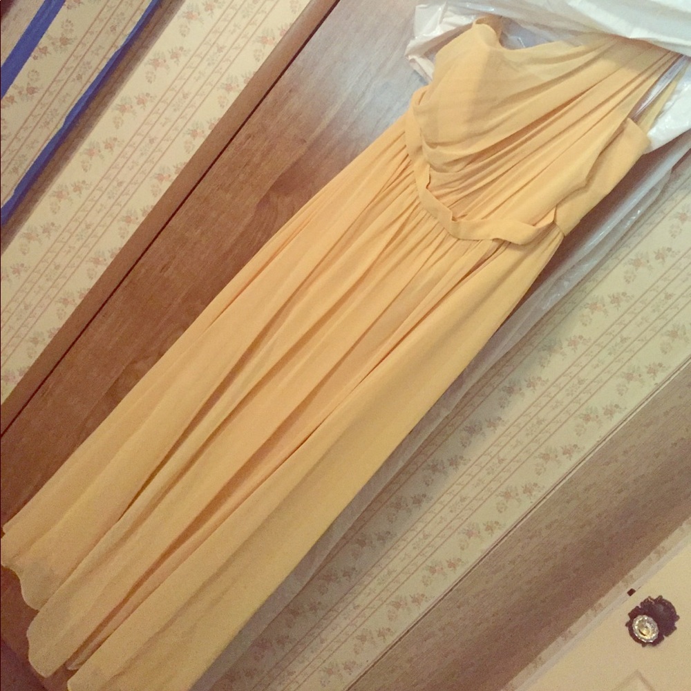 Alfred Angelo yellow one shoulder gown