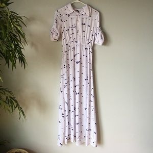 Sheer white and blue maxi dress