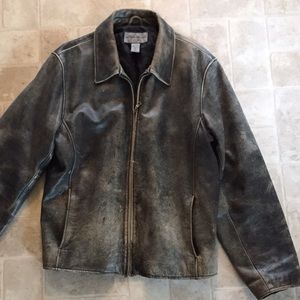 Men's Eddie Bauer distressed leather coat