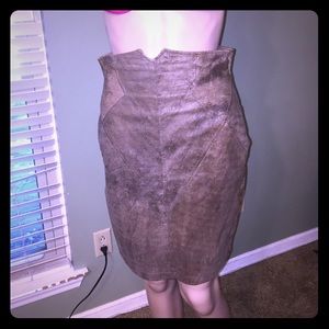 Vintage high waisted leather skirt.