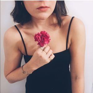 Black reformation straight neck dress