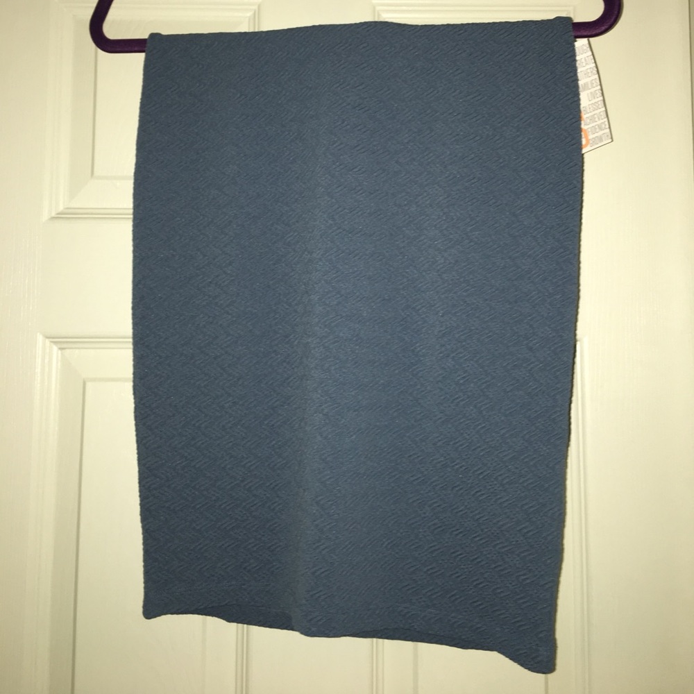Lularoe cassie pencil skirt textured blue sz XS