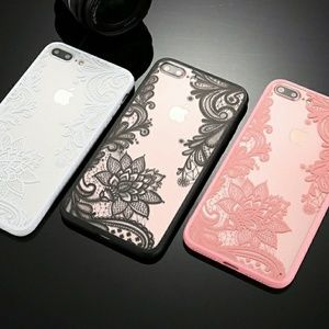 iPhone 7 Plus/8 Plus Clear and Floral lace case