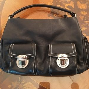 MARC JACOBS Black Leather, Silver Hardware Sachel