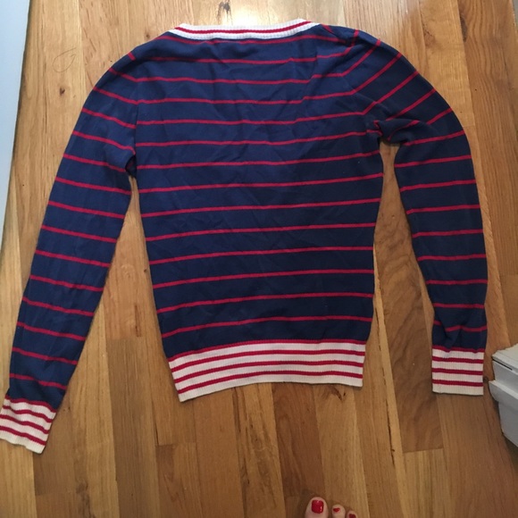 MOSCHINO navy and red striped nautical cardigan - Picture 4 of 6