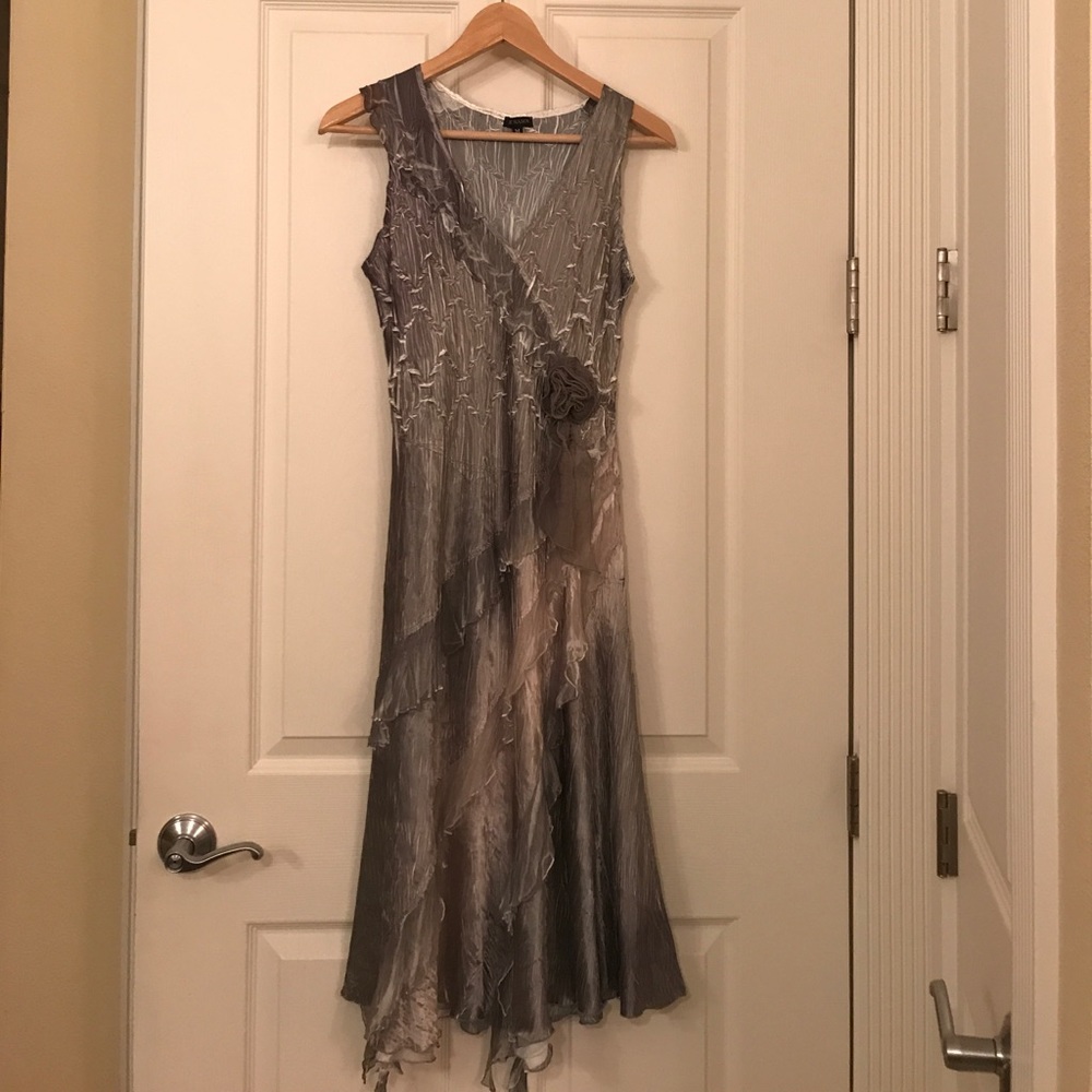 Komarov A-Line Mixed Media Dress