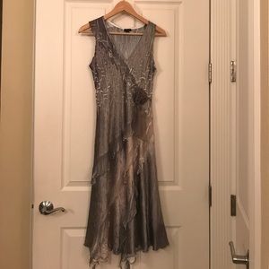 Komarov A-Line Mixed Media Dress