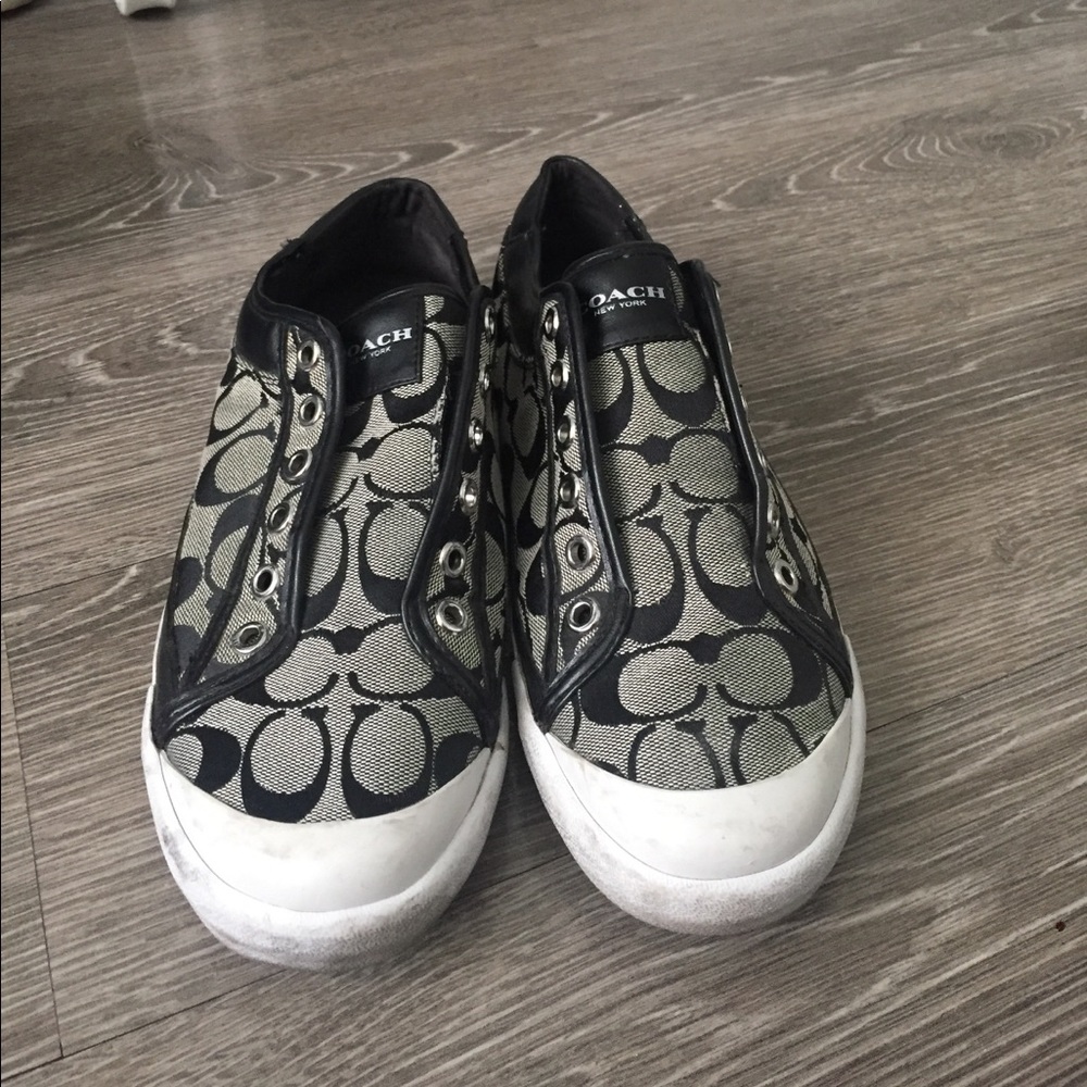 Women's Black coach slip on sneakers