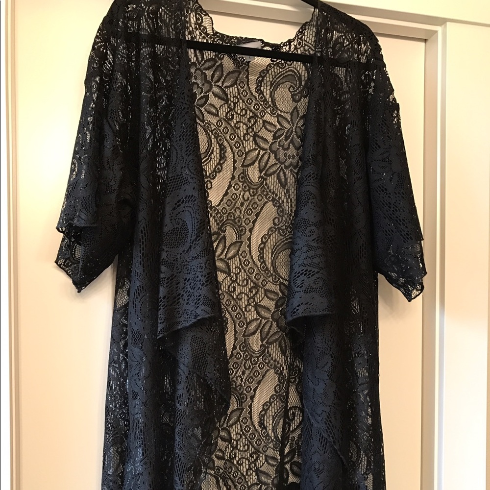 LuLaRoe Monroe Large Black Lace NWOT