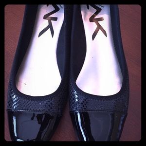 Anne Klein black patent flats