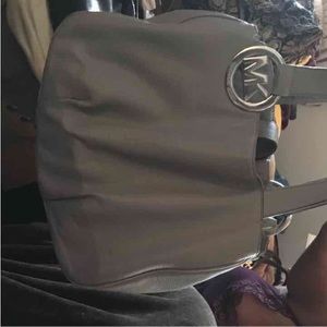 Authentic Gray leather Michael Kors purse