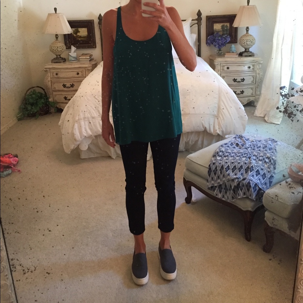 Racer back silk tank blouse