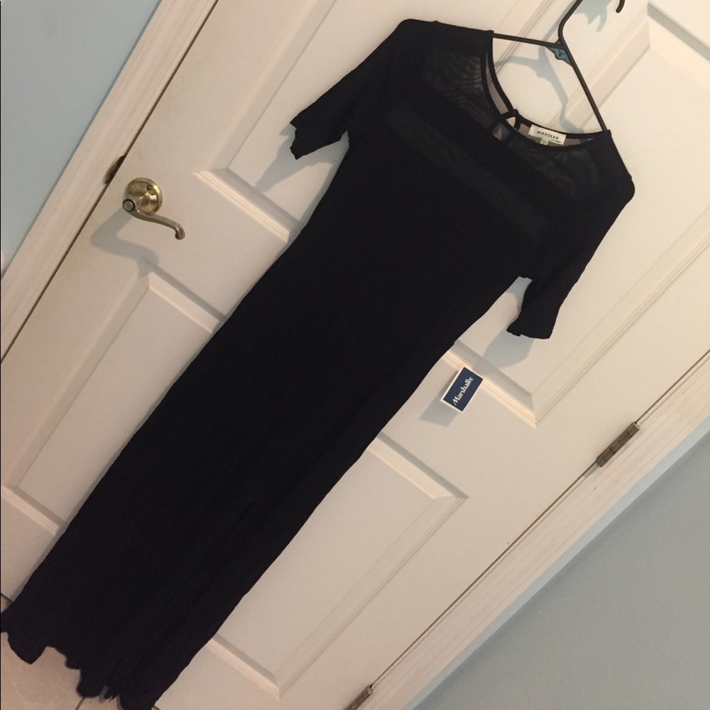 monteau black maxi dress