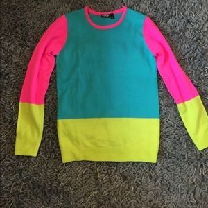 ALLEN B Color Block Crew Neck Sweater SZ Small