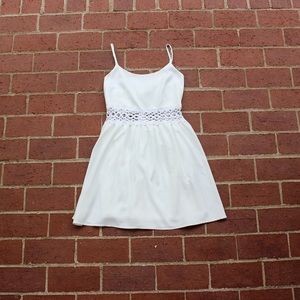 White Cut Out Center Dress