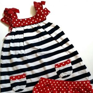 Holiday red, white and blue dress