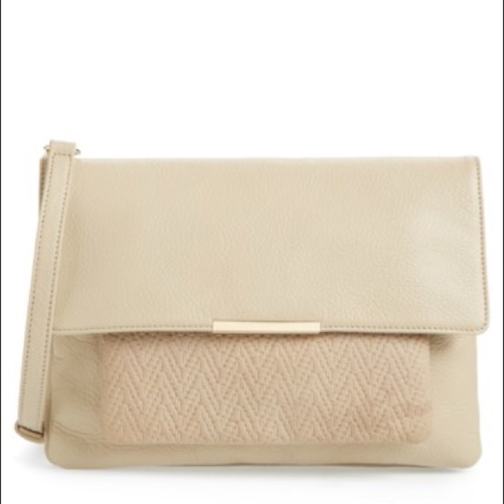 Halogen Triple Compartment Leather Crossbody