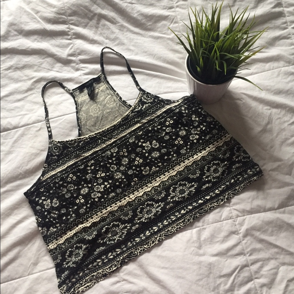 Floral print crop top sz M
