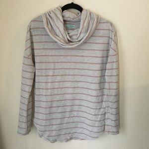 Pink and Creme Cowl Neck Tee