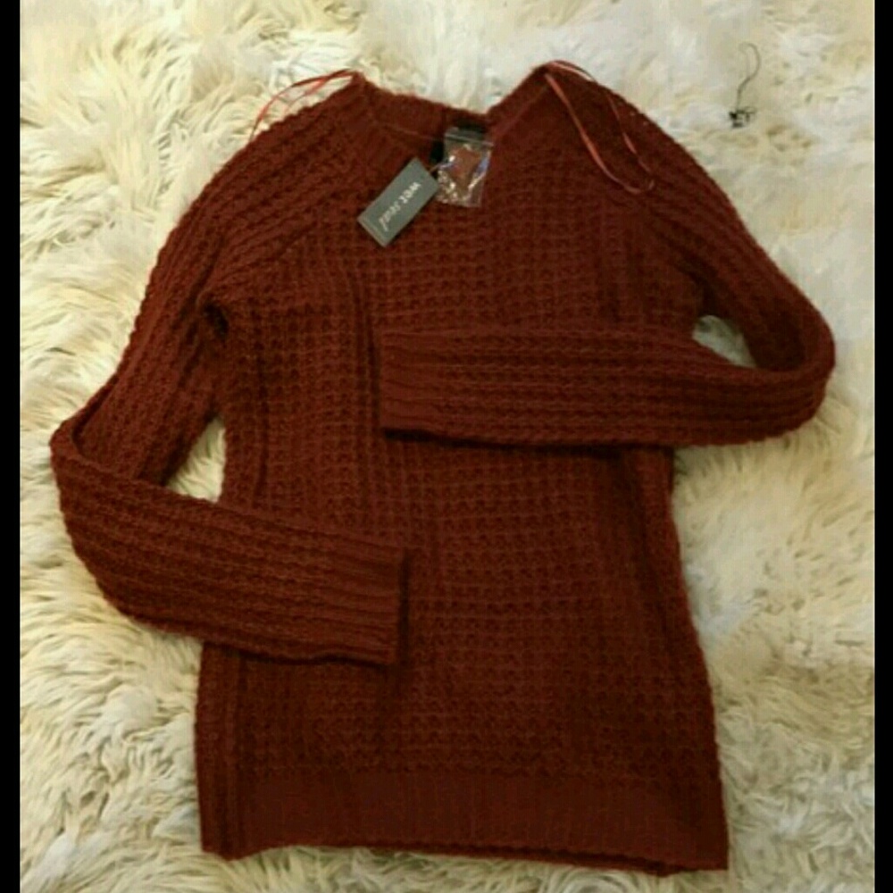 Orange Red Knit Sweater