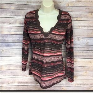  BCBGMaxAzria lace neckline top BCBGMaxAzria lace neckline top